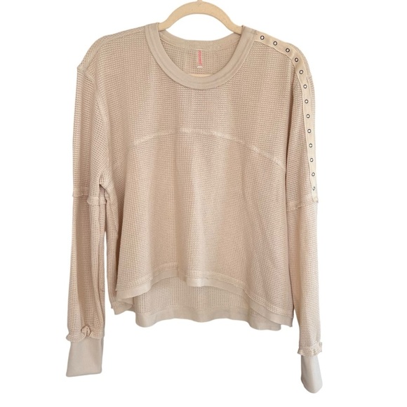 FP Movement Dream Work Layer Waffle Thermal Long Sleeve Tee Shirt Moonlight S - Picture 1 of 6